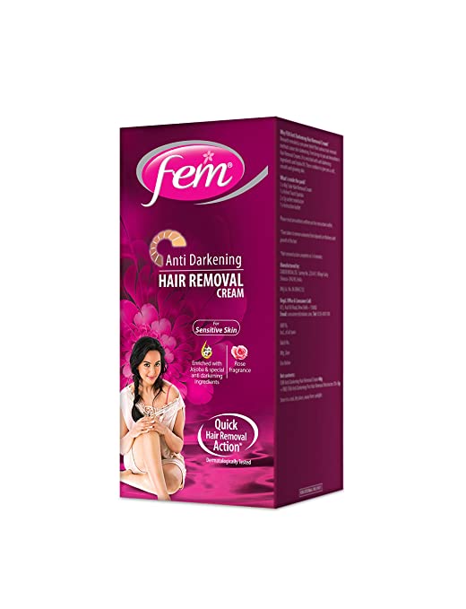 Fem Anti Darkening Hair Removal Cream Jar, Rose, 40g