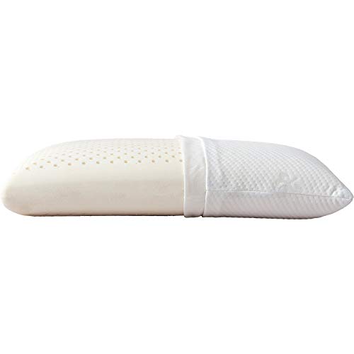 QIQIHOME -100% Natural Talalay Latex Zoned Pillow King - Low Loft, Plush, (White, King Size Soft: 28 X 16 X 4inch)
