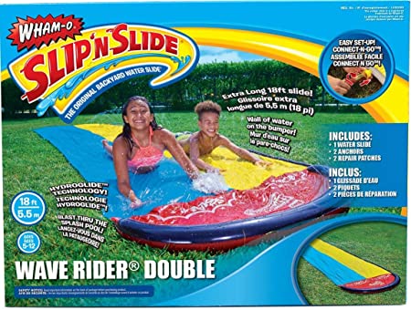 Wham-O Slip N Slide Wave Rider Double Backyard Water Slide Extra Long 18 Ft