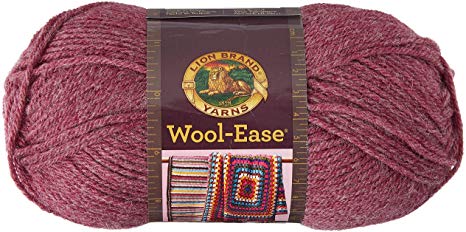 Lion Brand Yarn 620-139 Wool-Ease Yarn, Dark Rose Heather