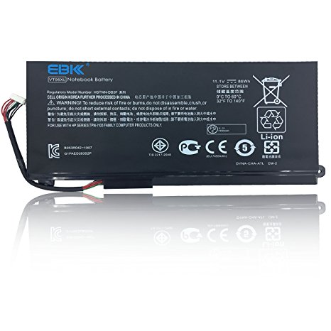 EBK 11.1V 86Wh VT06XL VT06 Laptop/Notebook Battery for Hp Envy 17-3000 17t-3000 Series TPN-I103 996TA008H VT06086XL HSTNN-IB3F 657240-151