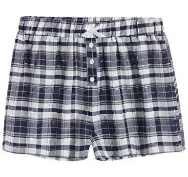 Latuza Women's Cotton Plaid Pajama Boxer Shorts
