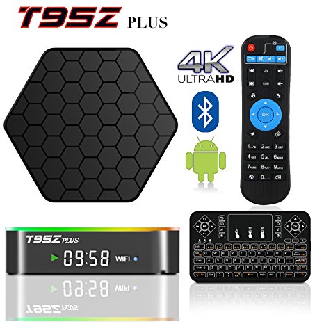 BPSMedia Android 7.1 Bluetooth TV Box Amlogic S912 64 Bits Octa Core and Supporting 4K (60Hz) Full HD /H.265 /WiFi 2.4/5GHz /T95Z Plus /2GB-16GB /FREE WIRELESS KEYBOARD