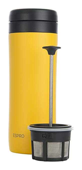 Espro Travel Coffee Press, Stainless Steel, 12 oz (Yellow)