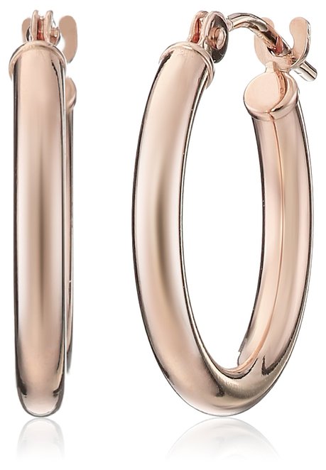 14k Gold Hoop Earrings (0.6" Diameter)