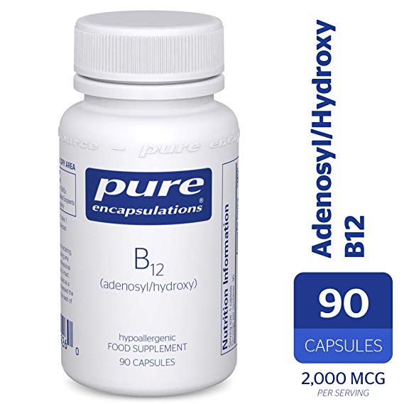 Pure Encapsulations Adenosyl/Hydroxy B12-90 Capsules - Hypoallergenic Blend with Vitamin B12