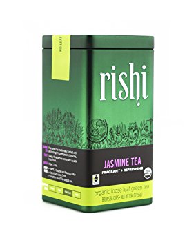 Rishi Tea Organic Jasmine Tea Loose Leaf Tea, 1.94 Ounces Tin