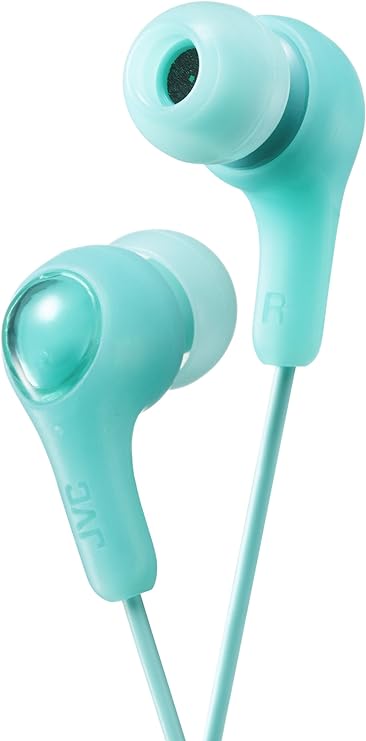 JVC Gumy in Ear Earbud Headphones with Paper Package, Powerful Sound, Comfortable and Secure Fit, Silicone Ear Pieces S/M/L - HAFX7GN (Green)