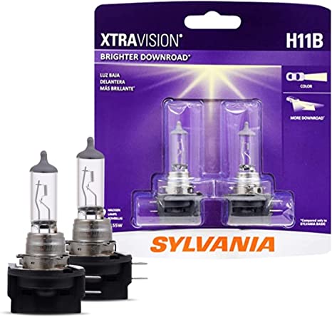 SYLVANIA - H11B XtraVision - High Performance Halogen Headlight Bulb, High Beam, Low Beam and Fog Replacement Bulb (Contains 2 Bulbs)