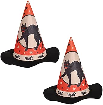 Beistle Vintage Halloween Felt Hats, Set of 2- Spooky Costume and Trick-or-Treat Party Accessories