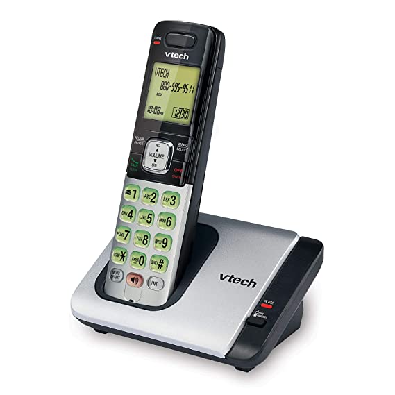 VTech CS6719 DECT 6.0 Cordless Phone with Caller ID/Call Waiting, 1 Cordless Handset , Silver/Black