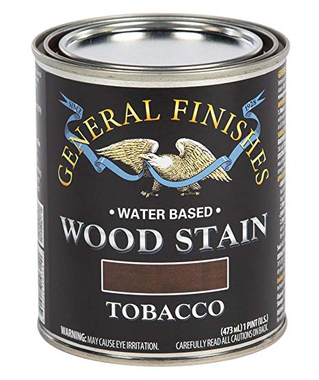 General Finishes Water Based Wood Stain, 1 Pint, Tobacco