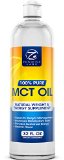 Pure MCT Oil - Liquid Supplement for Salad Dressings Food and More - Best Capsuless MCT Formula for Boosted Energy Weight Loss and Brain Health - 32 FL OZ - Zenwise Labs