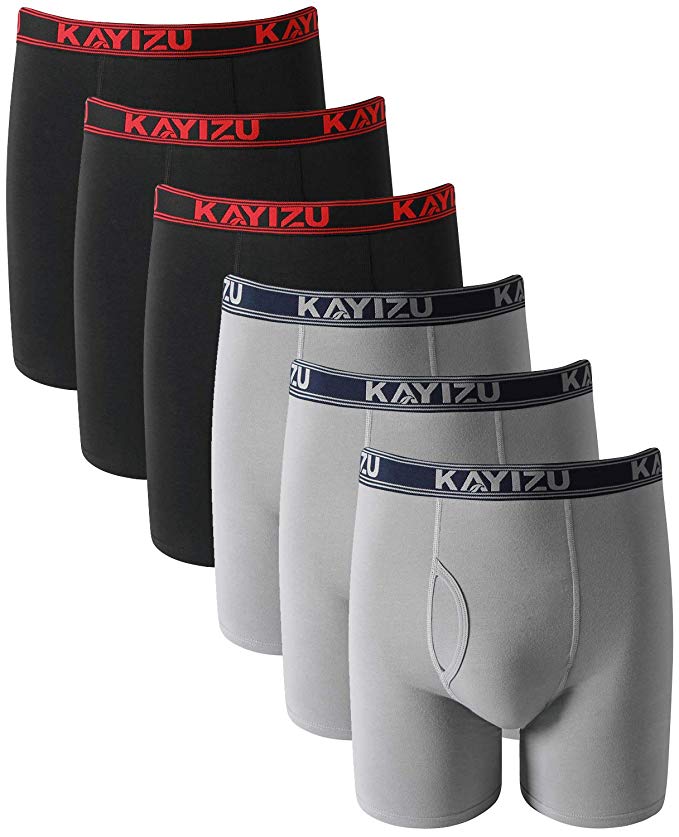 KAYIZU Brand Men's Underwear Ultimate Soft Cotton Boxer Brief (6-Pack)