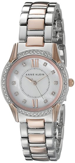 Anne Klein Women's AK/2161MPRT Swarovski Crystal-Accented Two-Tone Bracelet Watch