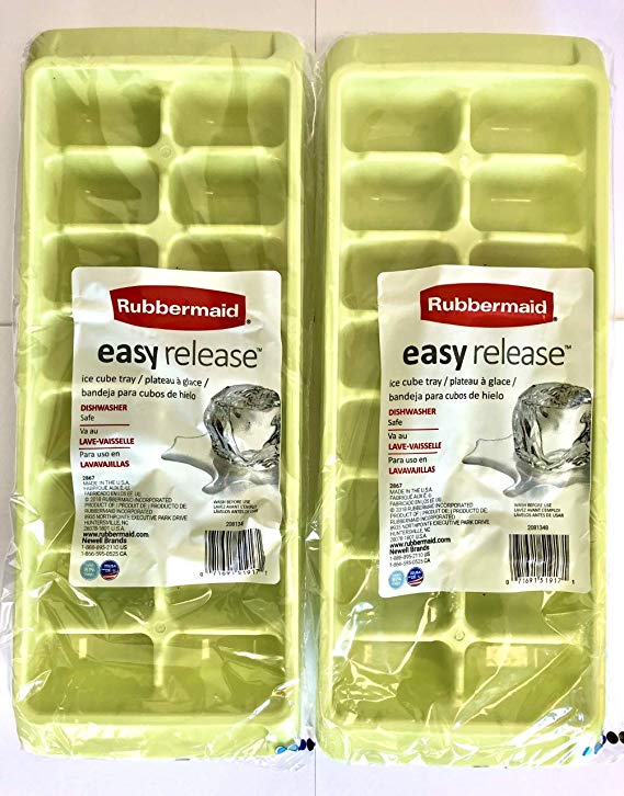 Rubbermaid Easy Release Ice Cube Tray - Pack of 2, Lime Green