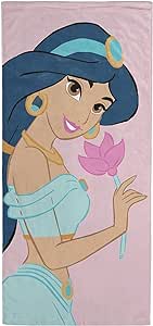 Jay Franco Disney Princesses Jasmine Fleur- Serviette de Plage - 71x147 cm - 100% Coton