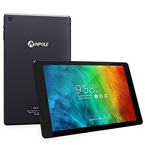 Android Tablet NPOLE 10.1 Inch Tablet Metal Shell 2GB RAM 16GB ROM 2MP Front / 5MP Rear Camera HD 1280x800 IPS Display 2.4G/5G Wi-Fi Bluetooth 4.0 GPS 2017 Release(Dark Grey)