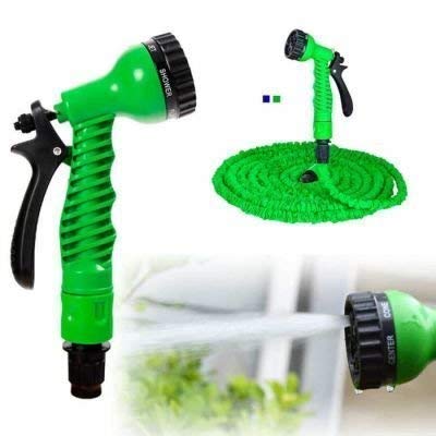 BESQUE 50 Ft Expandable Hose Pipe Nozzle for Garden Wash Car Bike with Spray Gun and 7 Adjustable Modes Magic Flexible Water Hose Plastic Hoses Pipe with Spray Gun to Watering Washing Cars
