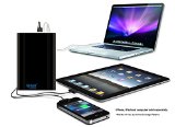 Lizone Extra Pro 40000mAH External Battery Charger for Apple MacBook Pro Air HP and Lenovo USB Power Bank Charger for Apple iPad iPhone Samsung Moto LG HTC Aluminum Unibody Black