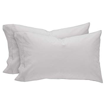 Rivet Percale 100% Organic Cotton Pillowcase Set, Easy Care, Standard, Vapor