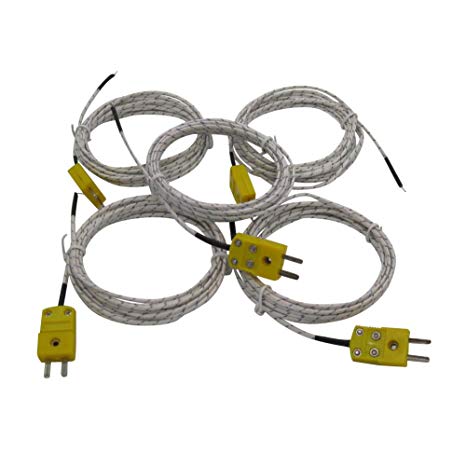 5pcs 3M K Type Mini-Connector Thermocouple Temperature Probe Sensor Measure Range -40~350°C