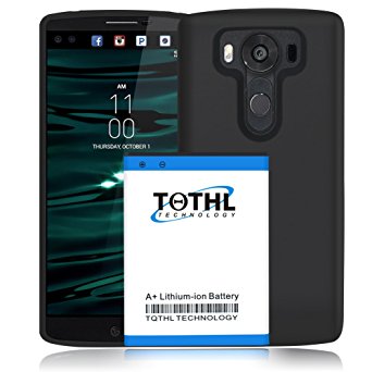 LG V10 Battery,TQTHL 6800mAh Extended Battery with Soft TPU Full Edge Protection Case for LG V10 H961N H900 VS990 H901 BL-45B1F Phone- Black [ 12 Month Warranty ]