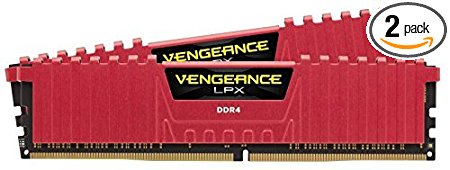 Corsair Vengeance LPX 16GB (2 x 8GB) DDR4 DRAM 3000MHz C15 Desktop Memory Kit - Red (CMK16GX4M2B3000C15R)