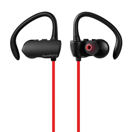SoundPEATS Q9A Bluetooth 41 Wireless Sport Headphones Sweatproof Stereo Earbuds Headset In-ear Secure Fit Running Gym Exercise Earphones with aptX built-in Mic for iPhone 6S 6S Plus Samsung Android Smartphones Q9A SoundPEATS Q9A BlackRed