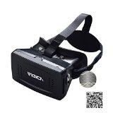 Vigica Virtual Reality VR Headset imax 3D Video Glasses Google Cardboard Plastic Version with Magnet Controller for 3d Movies Games 35-6 Inch Iphone Samsung HTC Cellphones