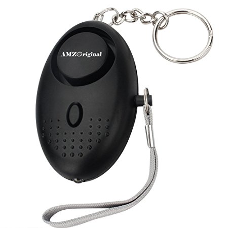AMZ Original Emergency Personal Alarm, 120DB Self-Defense Electronic Device Security Alarm Keychain with LED Light for Women Elderly Safety (Black)