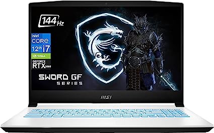 MSI Sword Gaming Laptop 2023 Newest, 15.6" 144Hz Display, Intel Core i7 12650H Processor, 64GB RAM, 2TB SSD, NVIDIA GeForce RTX 3060 Graphics, Wi-Fi6, Bluetooth, Backlit Keyboard, Windows 11 Home