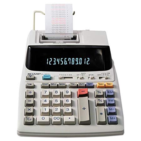 Sharp EL-1801P 2-Digit 2-Color Serial Printing Calculator