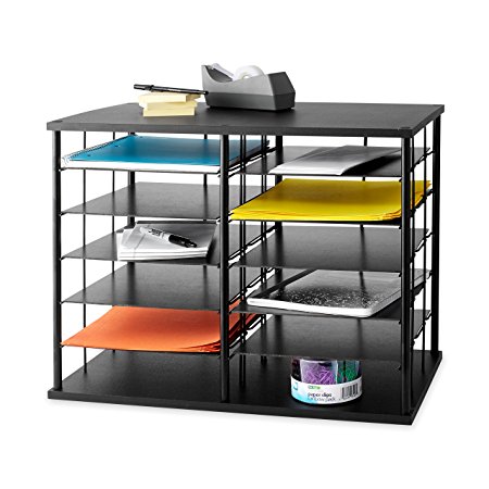 Rubbermaid 12-Slot Organizer, 21W x 11 3/4""D x 16""H, Black (1738583)