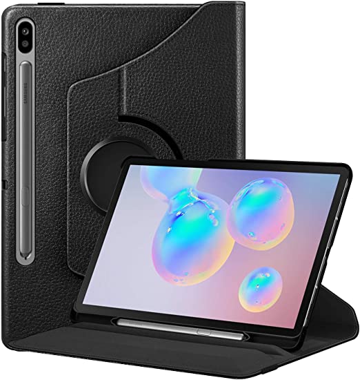 Fintie Rotating Case for Samsung Galaxy Tab S6 10.5" 2019 (Model SM-T860/T865/T867), [Built-in S Pen Holder] Premium PU Leather 360 Degree Swivel Stand Cover with Auto Sleep/Wake, Black