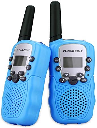 FLOUREON Kids Walkie Talkies 8 Channel Twin PMR 446MHZ 2-Way Radio 3 Km Long Distance Range Boys and Girls Gifts for Camping Biking and Hiking(Blue)