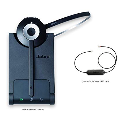 Jabra PRO 920 Mono Wireless Headset with EHS Cisco 14201-43 Cable, Bundle for Cisco Unified IP Phones