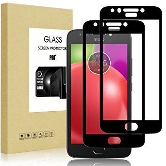 [2-Pack]FilmHoo for Motorola "Moto E4" [Full Coverage] Tempered Glass Screen Protector for Moto E4 with Lifetime Replacement Warranty(Black)