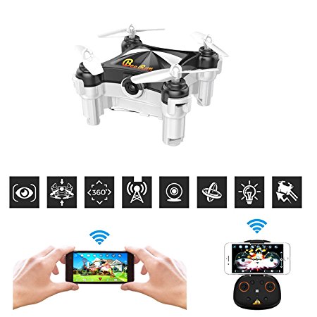 Beebeerun WiFi FPV RC Quadcopter Mini Drone with Camera Dance Mode Optical Flow Altitude Hold 360° Flips & Rolls Gravity Sensor APP or Transmitter Control