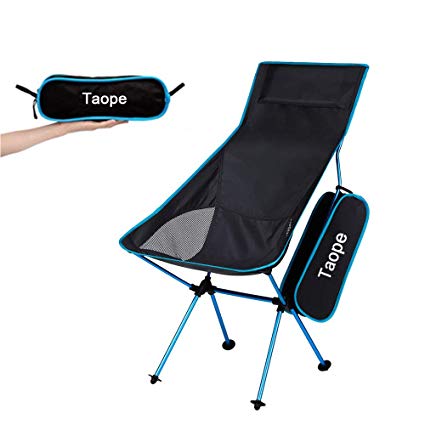 TAOPE Folding Camping Chair, Lightweight Portable Outdoor Chair For Fishing Garden Hiking Backpacking Travel Outside seat (Hold up to 220 lbs)