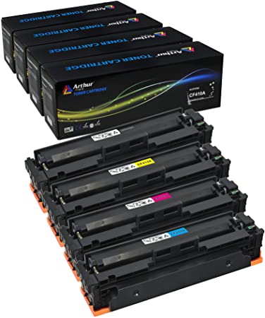 Arthur Imaging Toner Cartridge Replacement for CF410A CF411A CF412A CF413A HP Laserjet Pro, 4 Pack (CF410-BCMY)