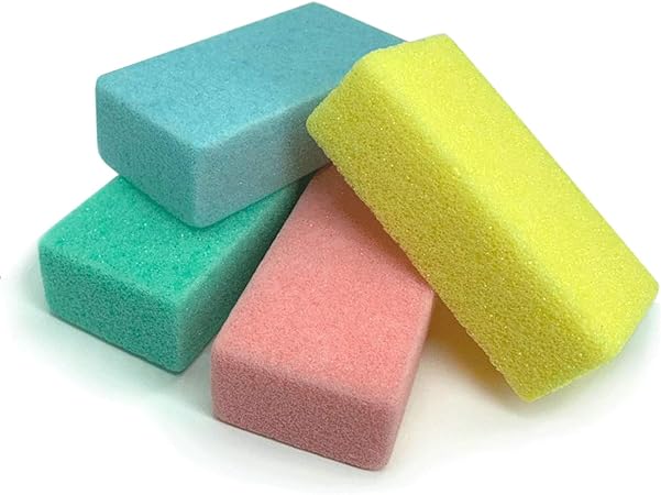 Maryton Pumice Sponge for Feet, Ultimate Pedicure Stone Callus Remover & Foot Scrubber Bulk Pack of 4(Assorted Colors)