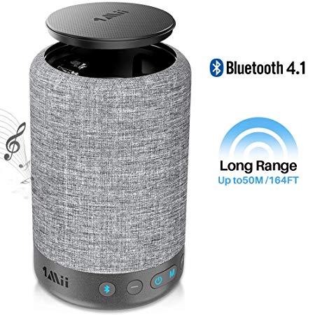 1Mii A03 Bluetooth Speaker, Long Range Wireless Bluetooth 4.1 Speaker Portable Battery Case, 10W 360⁰ Superior Sound, 8000mAh 40H Playtime, Vocal Mode