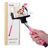 Noot Groupie Self Portrait Battery Free Extendable Handled Stick with Adjustable Phone Holder Mount and Built-in Remote Shutter Designed for Apple and Android Smartphones Pink
