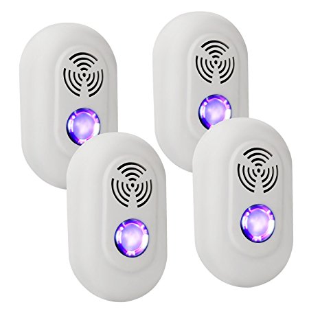 2017 NEWEST Inverter Ultrasonic Pest Repeller – [Tri-band Ultrasonic   Nightlight] - Eco-Friendly Plug-In Electronic Indoor Repellent (4 Pack)