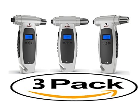 RsTec T1 Digital Tire Pressure Gauge 3-PACK   Window Breaker   Seat Belt Cutter. Crucial Car Emergency Escape Tool for Cars, Trucks, Vans. 3 Functions in 1: A Small Investment in Your Safety