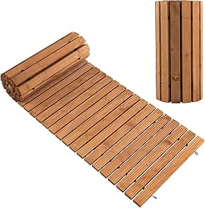 Giantex 8ft Wooden Garden Pathway, 22" W Roll Out Hardwood Walkway with Non-Slip Surface, Tools Free Assembly, Outdoor Rustic Decorative Boardwalk Flooring Pavers for Backyard Wedding