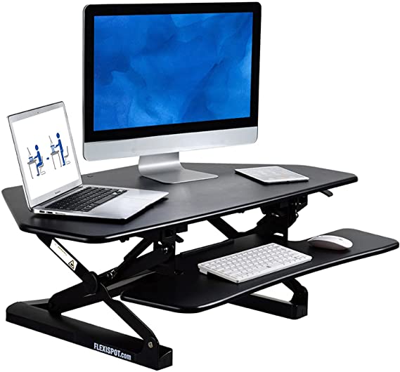 FlexiSpot 41" Standing Desk Converter with Quick Release Keyboard Tray Computer Desk,Black (M4B)