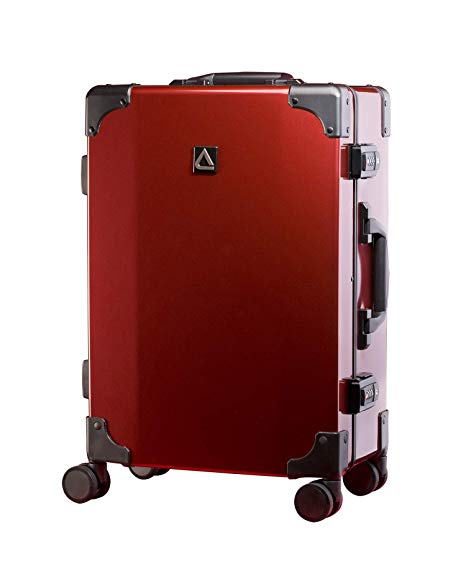 Andiamo Classico Suitcase with Built-in TSA Lock - Zipperless 20 Inch Hardside Carry On Bag- Lightweight (ABS PC) Luggage With 8-Rolling Spinner Wheels (Red Ruby)