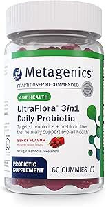 Metagenics - UltraFlora 3 in 1 Daily Probiotic Supplement to Support Gut and Immune Health for Adults and Children* - 60 Gummies